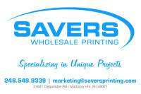 Savers wholesale printing