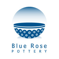 Blue rose pottery