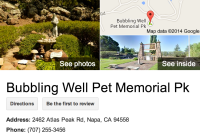 Bubbling well pet memorial