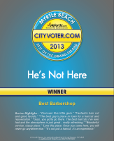 He's not here barber spa of myrtle beach