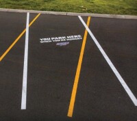 Parking stripe advertising
