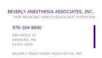 Beverly anesthesia associates, inc.