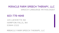 Miracle farm speech therapy, llc