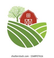 Red barn trees & landscaping