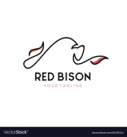 Red bison design