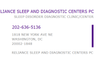 Reliance sleep and diagnostic centers p.c.