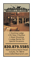 Talbert l bar ranch hunting lodge & rv park