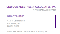 Unifour anesthesia assc pa