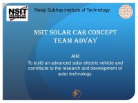 Nsit solar car team - advay