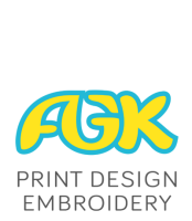 Agk print design embroidery