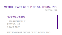 Metro heart group of st. louis, inc.