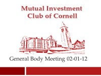 Mutual investment club of cornell