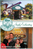 Oak table cafe