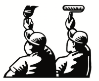 Two guys painting