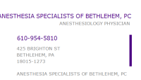 Anesthesia specialists of bethlehem, p.c.