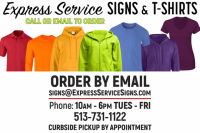 Express service signs & t-shirts