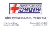 Piedmont occupational urgent care rockingham county, reidsville urgent care