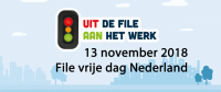 Uit de file, aan het werk