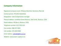 Nhlayisa nutrition solutions