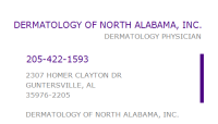 Dermatology of north alabama, inc.