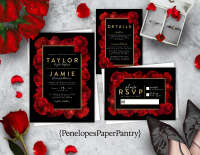 Red rose invitations