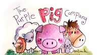 Three purple pigs