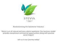 Stevia 1931 l sweet innovation